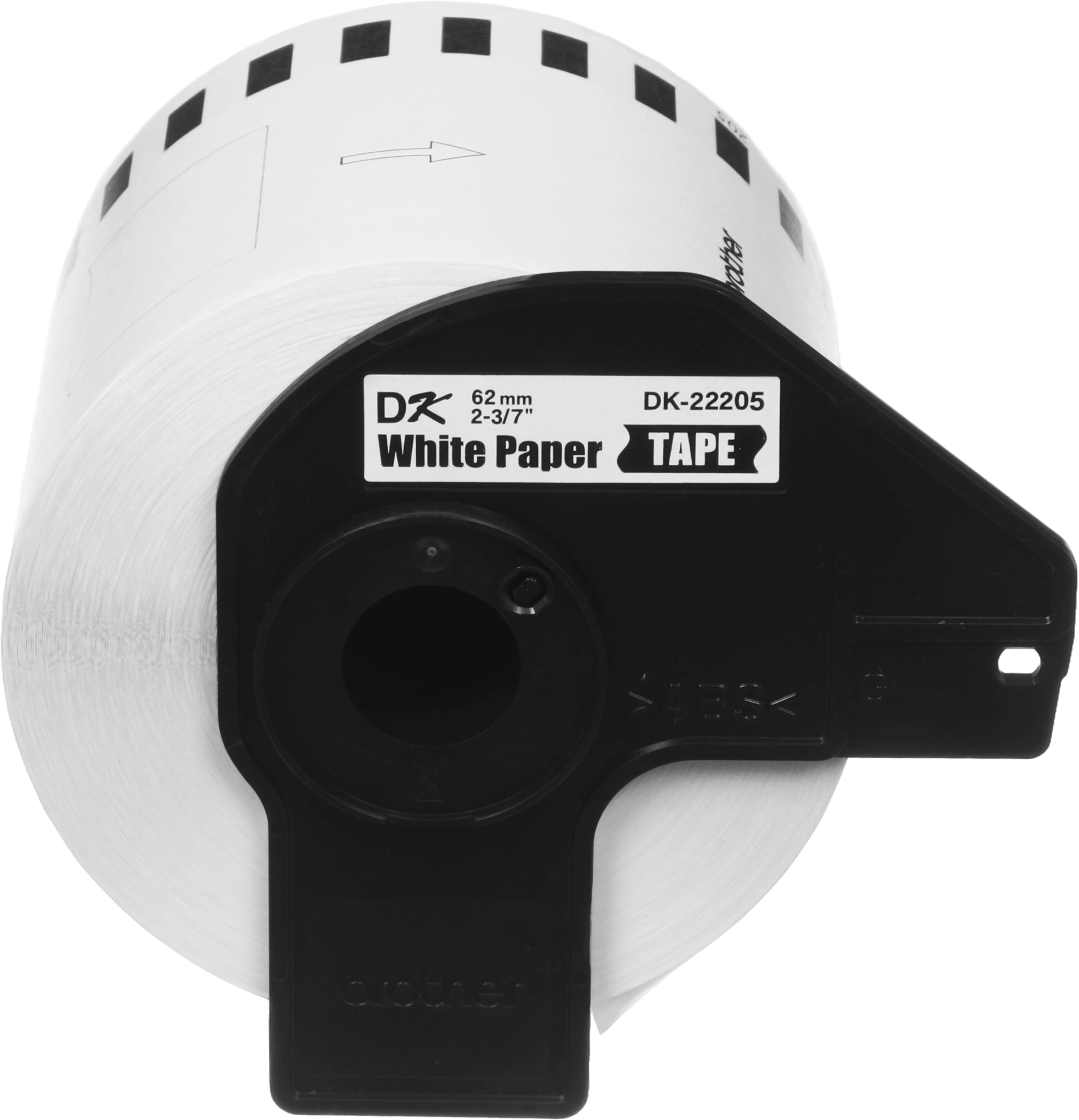 Картридж ленточный Brother DK22205 черный на белом 62x30.48 для Brother QL-570