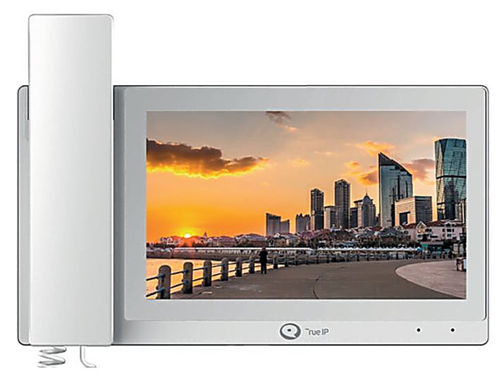 TI-3720WPH - IP-монитор домофона 7"(1024x600) с трубкой. DC12V и POE (802.3af). Белый. 236x166x23 мм. -10...+50ºC