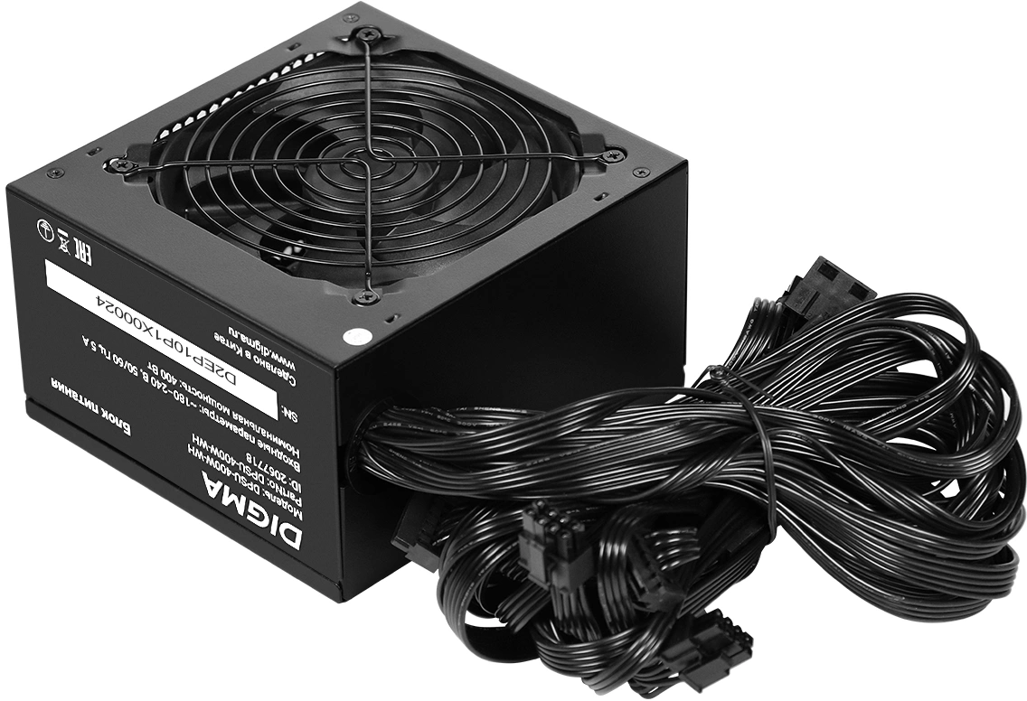 Блок питания Digma ATX 400W DPSU-400W-WH 80+ white (20+4pin) APFC 120mm fan 6xSATA RTL