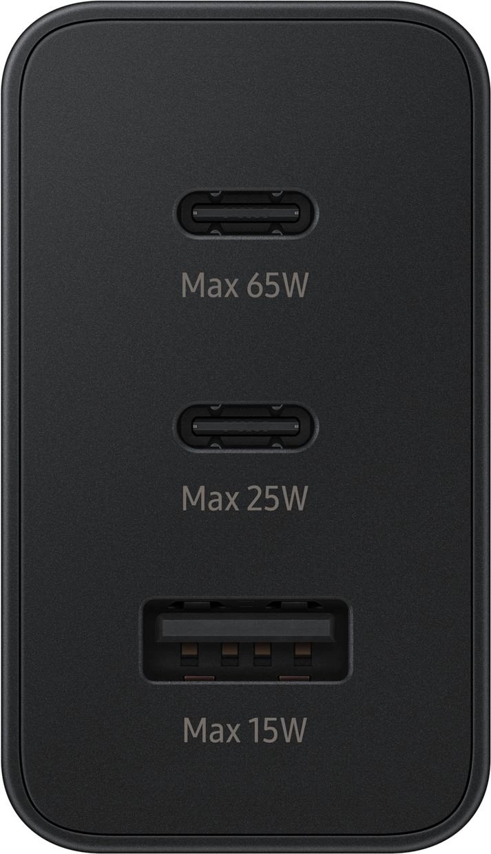 Сетевое зар./устр. Samsung EP-T6530 65W 3A (PD) USB/2xUSB Type-C для Samsung черный (EP-T6530NBEGEU)