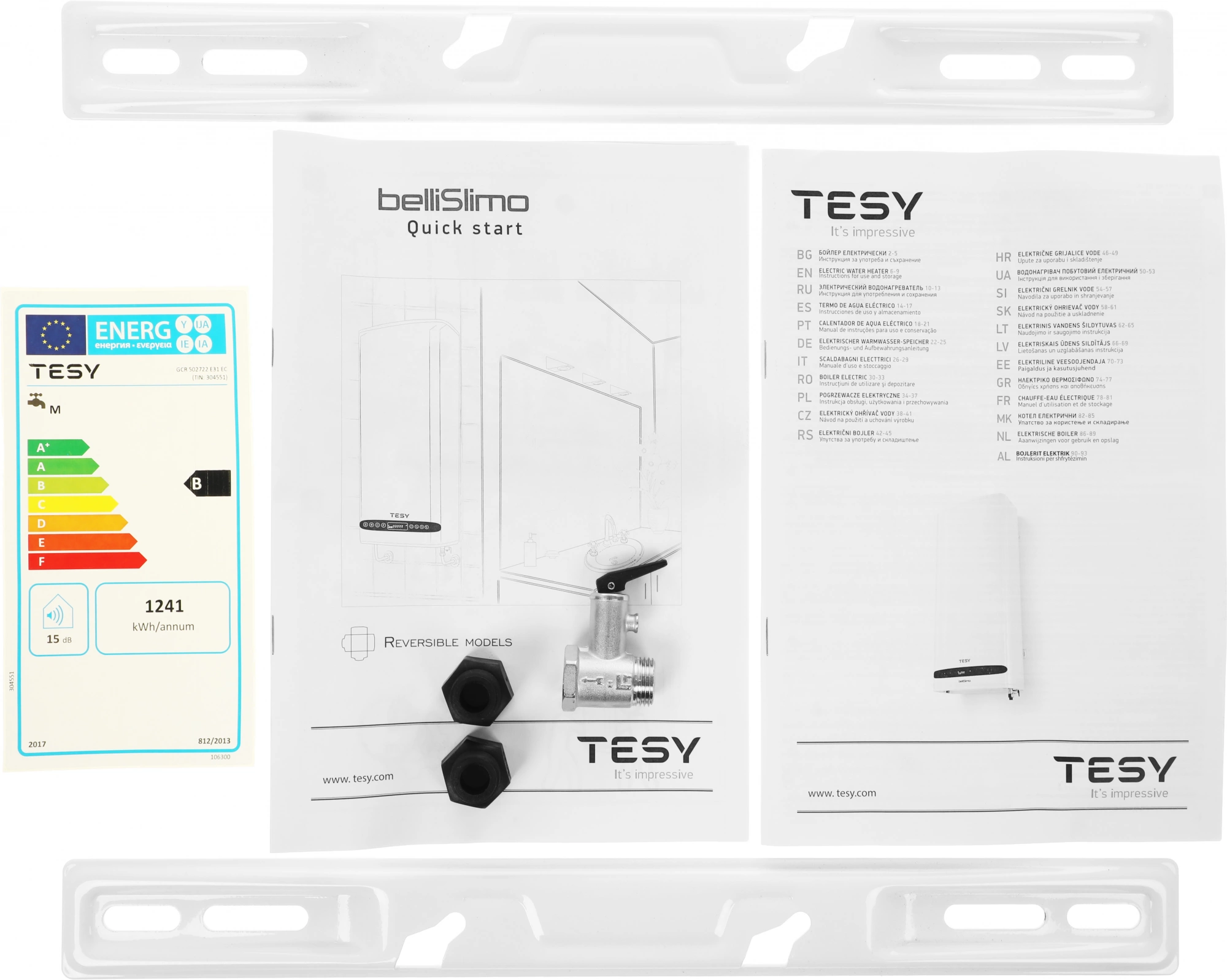 Водонагреватель Tesy BelliSlimo GCR 502722 E31 EC 2.2кВт 40л электрический настенный/белый