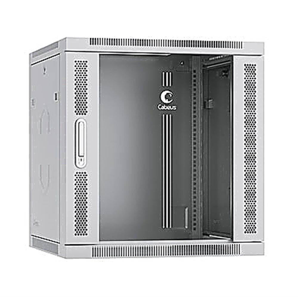 Cabeus SH-05F-12U60/35-R - Шкаф телекоммуникационный настенный разобранный 19" 12U 600x350x635mm (ШхГхВ) дверь стекло, цвет серый (RAL 7035)