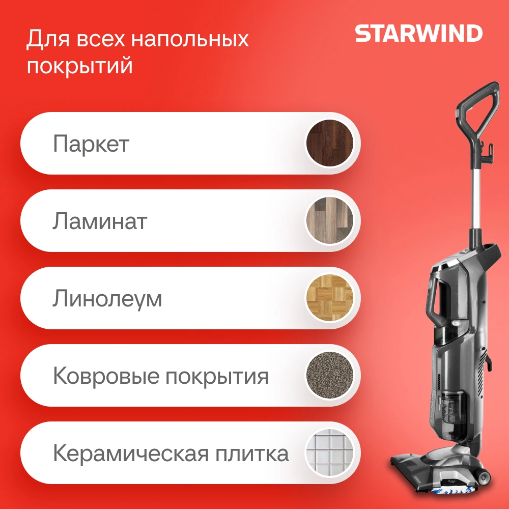 Пылесос паровой Starwind SSV9555 1800Вт темно-серый/серебристый