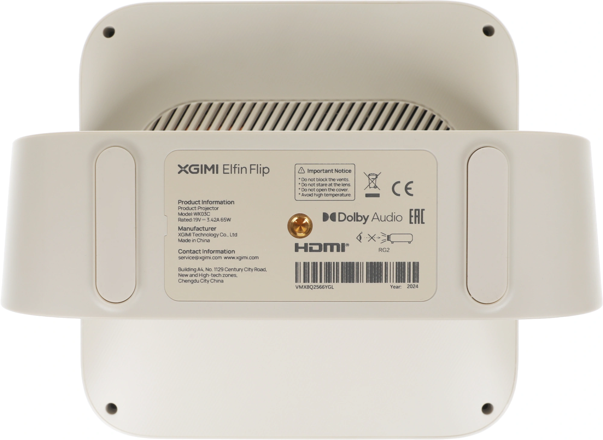 Проектор Xgimi Elfin Flip DLP 400Lm LS (1920x1080) ресурс лампы:25000часов 1xUSB typeA 1xHDMI 1.18кг