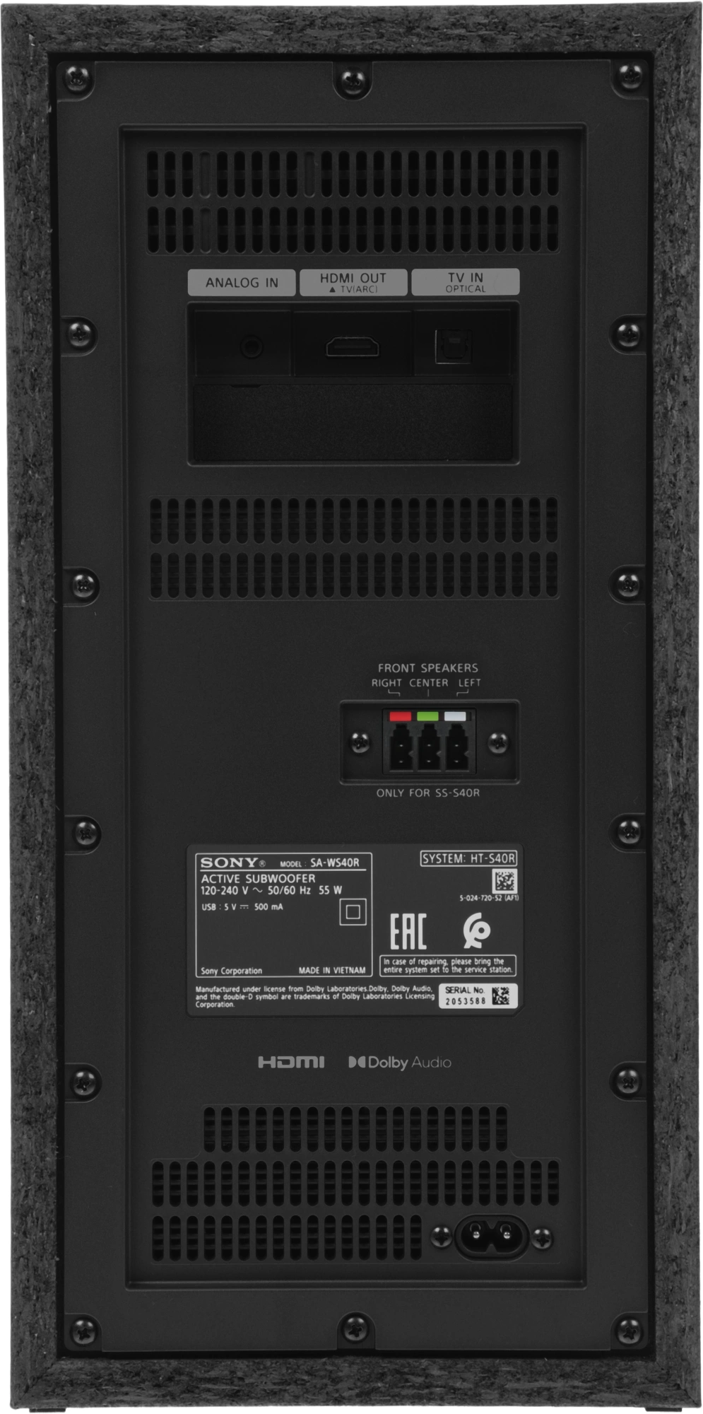 Саундбар Sony HT-S40R 5.1 600Вт черный