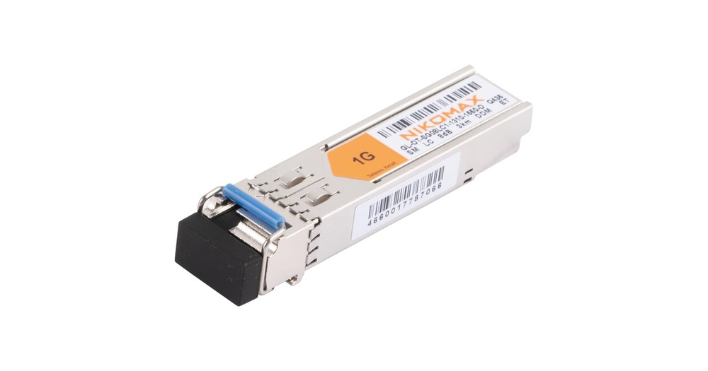 GL-OT-SG08LC1-1310-1550-D Модуль NIKOMAX SFP, WDM, 1Гбит/c, одно волокно SM, LC, Tx:1310/Rx:1550 нм, DDM, 8 дБ (до 3 км)