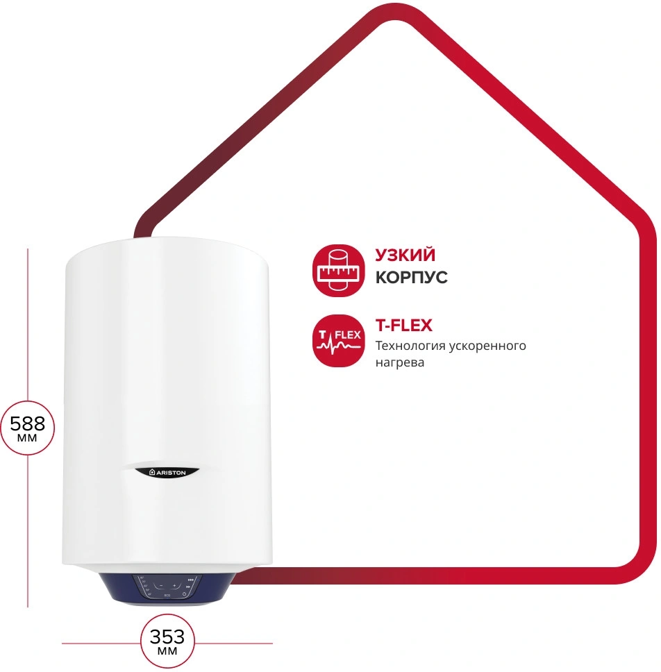 Водонагреватель Ariston BLU1 ECO ABS PW 30 V SLIM 2.5кВт 30л электрический настенный/белый
