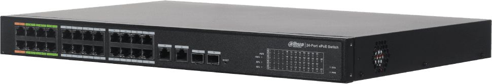 Коммутатор Dahua DH-LR2226-24ET-360 (L2) 24x100Мбит/с 2x1Гбит/с 2xКомбо(1000BASE-T/SFP) 22PoE+ 2PoE++ 360W управляемый