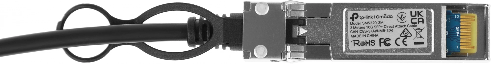 Кабель TP-Link SM5220-3M 10Гбит/с stranded 3м черный SFP+-SFP+