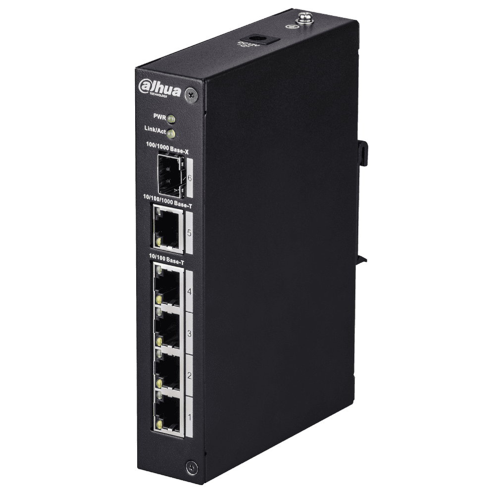 Коммутатор PoE DH-PFS3106-4T 1-Порт 100/1000Base-X SFP, 1-Порт 10/100/1000Base-T,  4-Порта 10/100Base-T