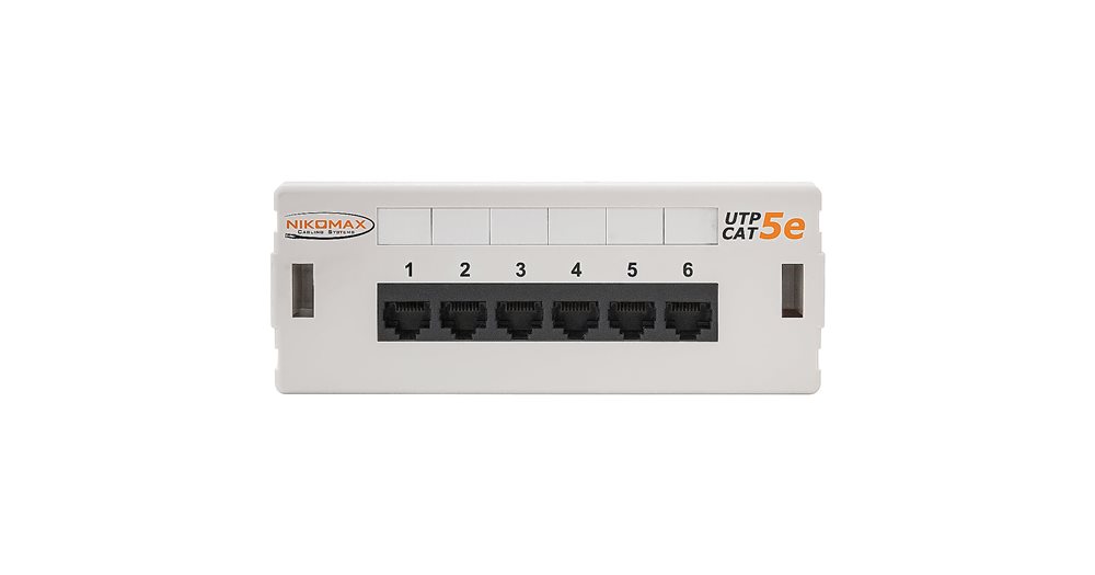 NMC-WP06UD2-GY -  Настенная коммутационная панель NIKOMAX, 6 портов, категория 5e