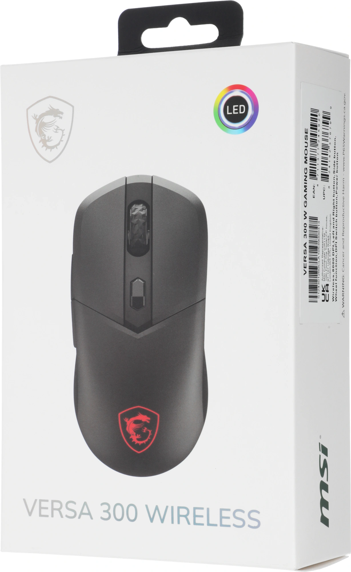 Мышь MSI VERSA 300 W MS-8ZBD черный оптическая 8000dpi беспров. BT/Radio USB 5but (S12-4301260-CLA)