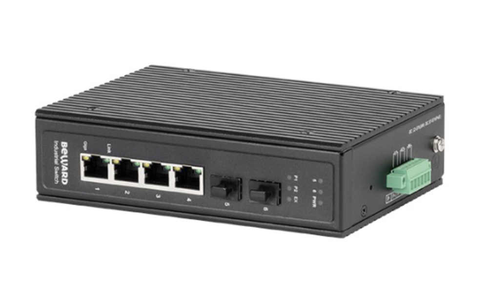 STP-0402 - Коммутатор неуправляемый, 4 порта 10/100/1000 Мбит/c TP + 2 порта SFP 1000 Мбит/с, промышленное исполнение, Beward