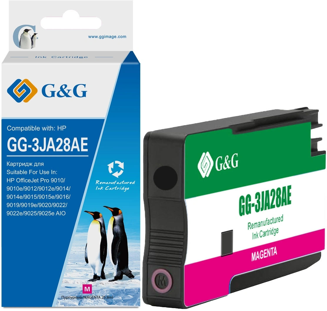 Картридж струйный G&G GG-3JA28AE 963XL пурпурный (25.8мл) для HP OfficeJet Pro 9010/9010e/9012/9012e/9014/9014e/9015/9015e/9016/9019/9019e/9020/9022/9022e/9025/9025e AIO