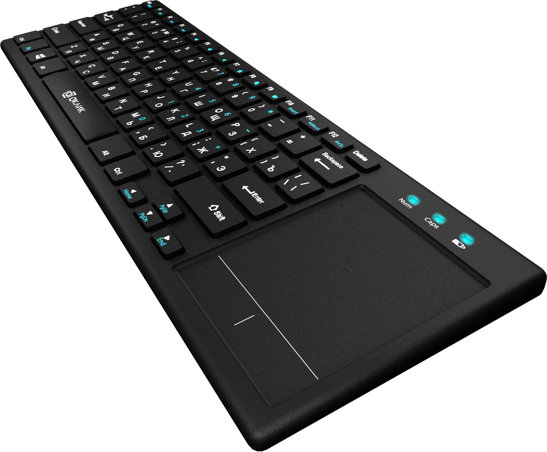 Клавиатура Оклик 830ST черный USB беспроводная slim Multimedia Touch