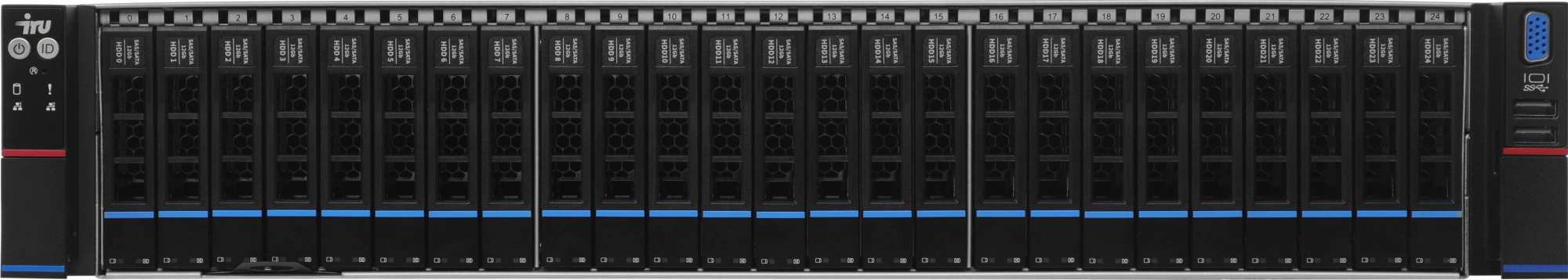 Сервер IRU Rock g2225p 2x6348 4x32Gb 2x1800Gb 2.5" SAS-3 9361-8I AST2500 2xGigEth 2x1300W w/o OS (2139294)