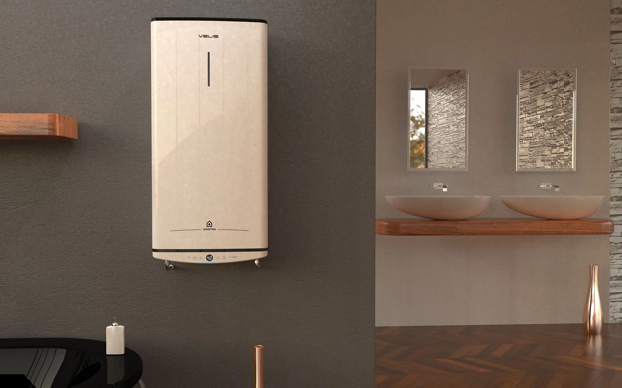 Водонагреватель Ariston Velis Tech PW ABSE 80 2.5кВт 80л электрический настенный/белый