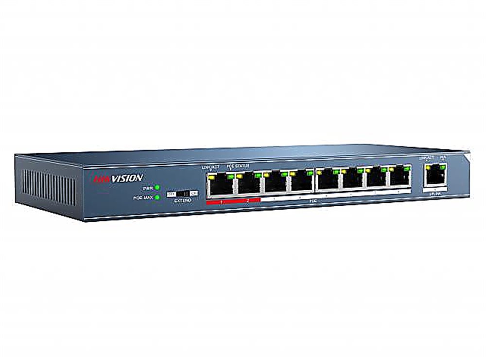 Неуправляемый PoE коммутатор DS-3E0109P-E/M (B)  8 портов, бюджет PoE 60Вт