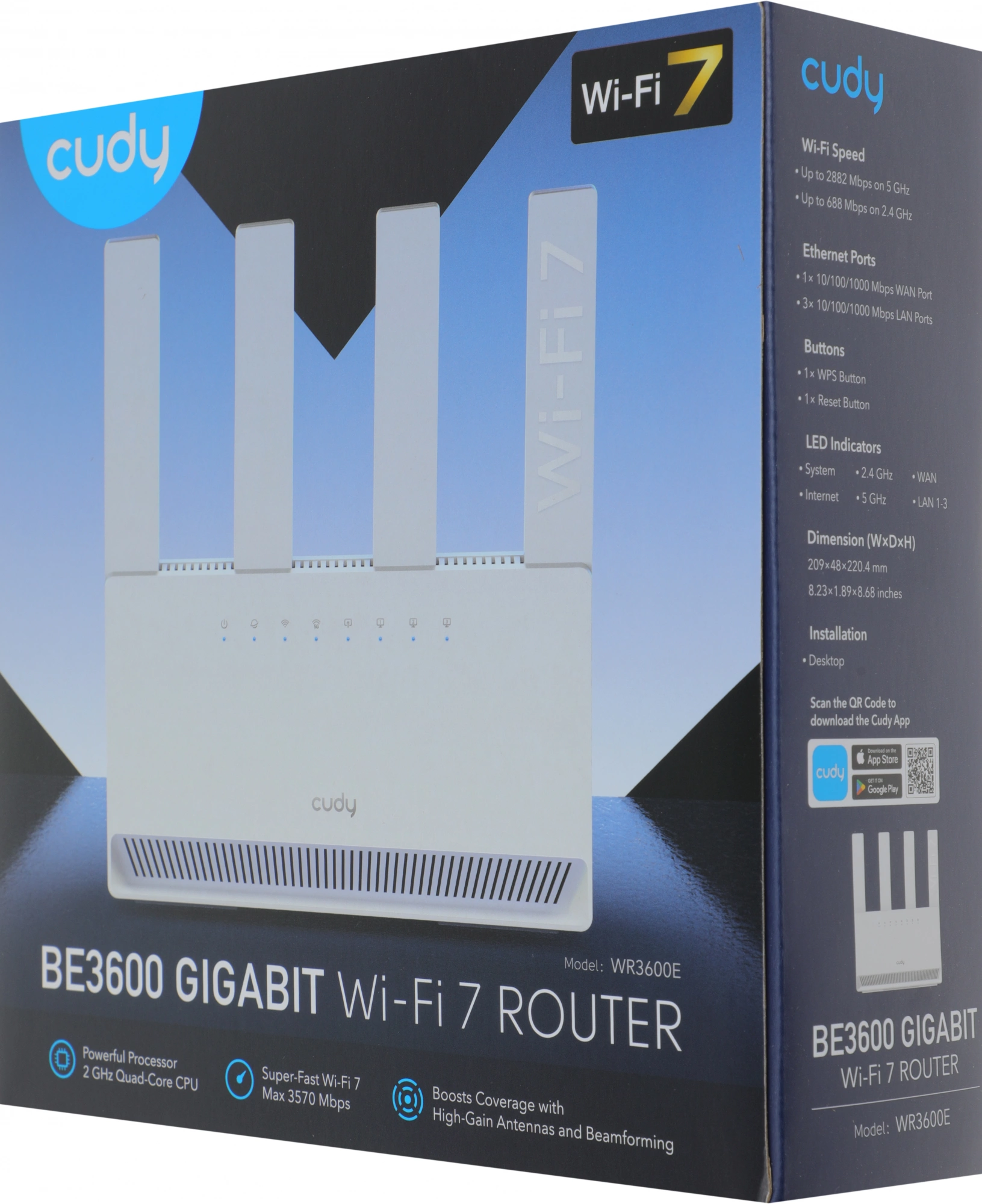 Роутер беспроводной Cudy WR3600E BE3600 10/100/1000BASE-TX белый