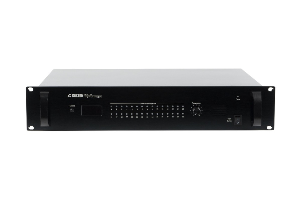 IP-A6223A - Интерфейс аварийного сигнала с блоком сообщений (до 99), 30 зон, 2U
