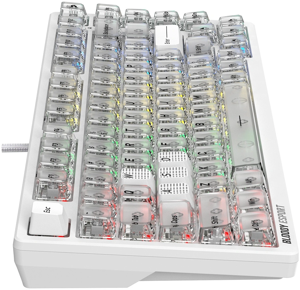 Клавиатура A4Tech MS76 белый USB Multimedia for gamer LED