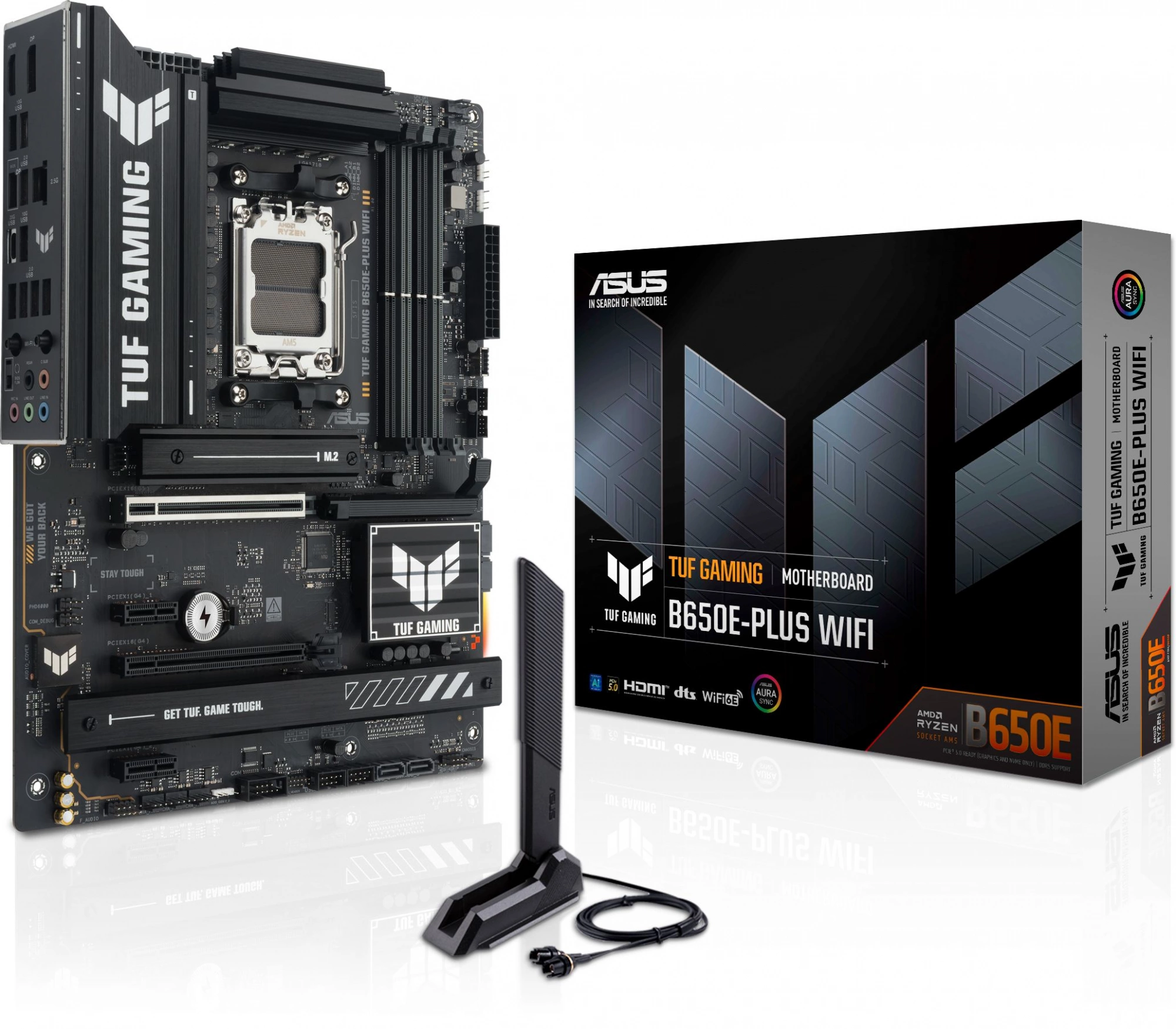 Материнская плата Asus TUF GAMING B650E-PLUS WIFI Socket AM5 AMD B650 4xDDR5 ATX AC`97 8ch(7.1) 2.5Gg RAID+HDMI+DP