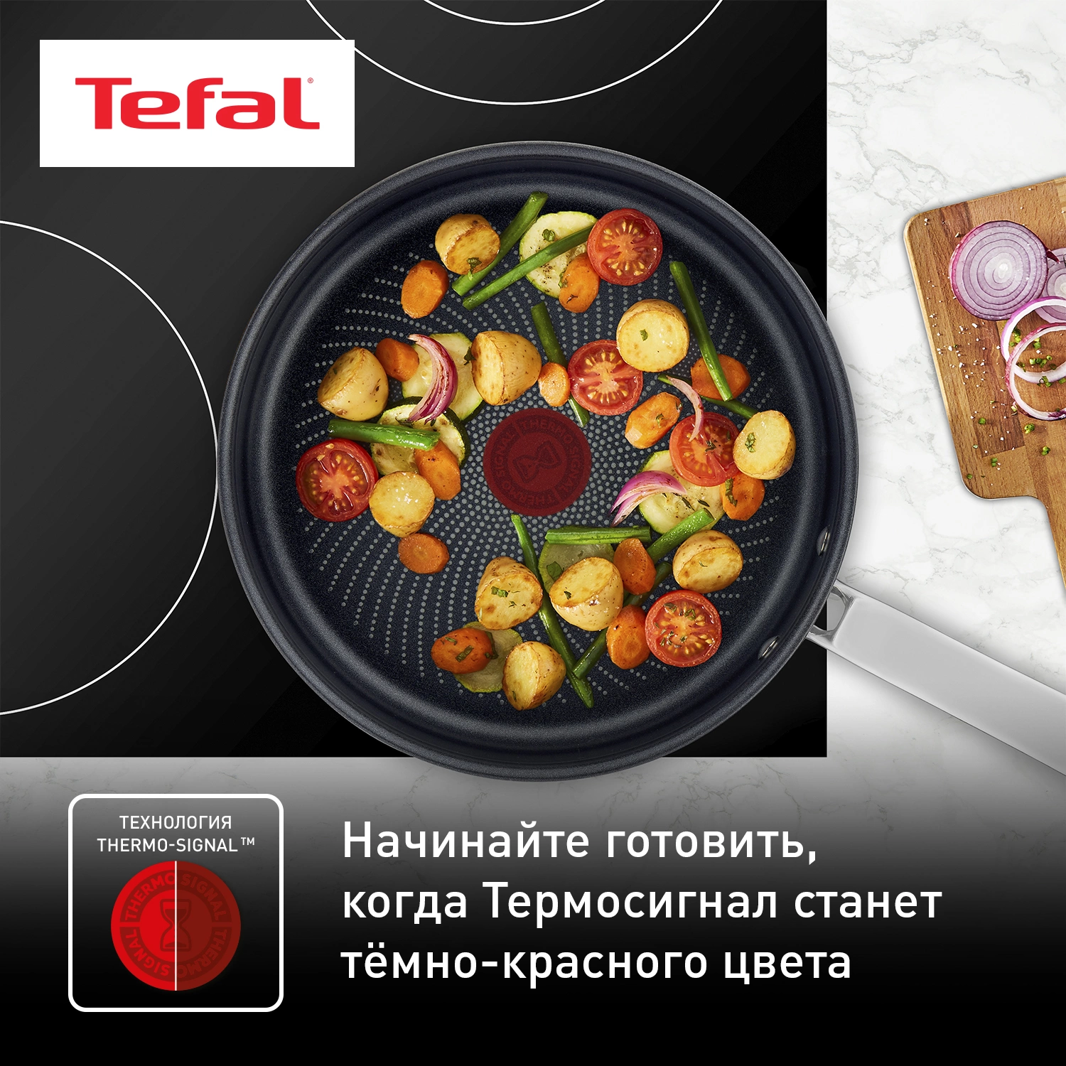 Сковорода Tefal Intuition B8170644 круглая 28см покрытие: Titanium ручка несъемная (без крышки) стальной (2100125771)