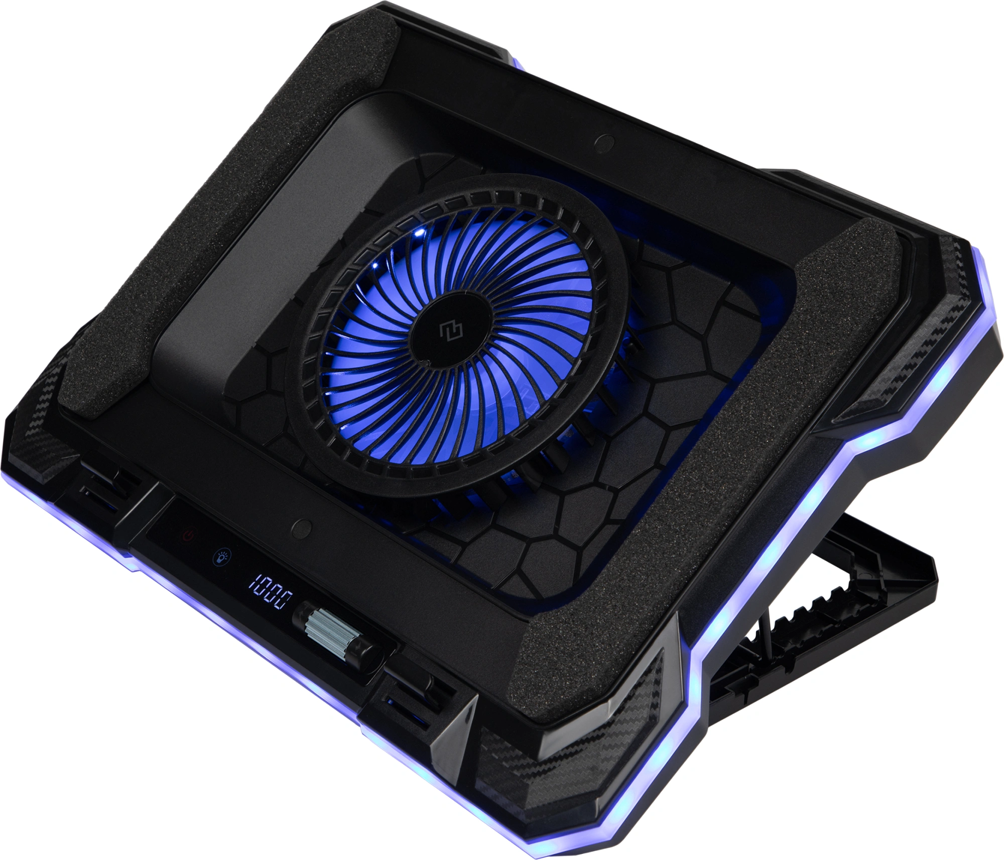 Подставка для ноутбука Digma D-NCP190-1x100RGB 19" 428x316x58мм 52дБ 2xUSB 1x 140ммFAN 1280г Fan-control металл/пластик черный