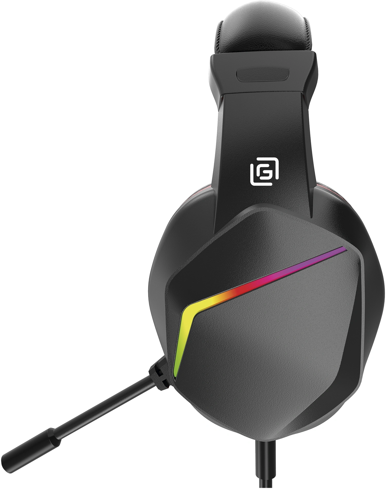Наушники с микрофоном Оклик HS-L335G черный 2.2м мониторные USB оголовье (1972582)