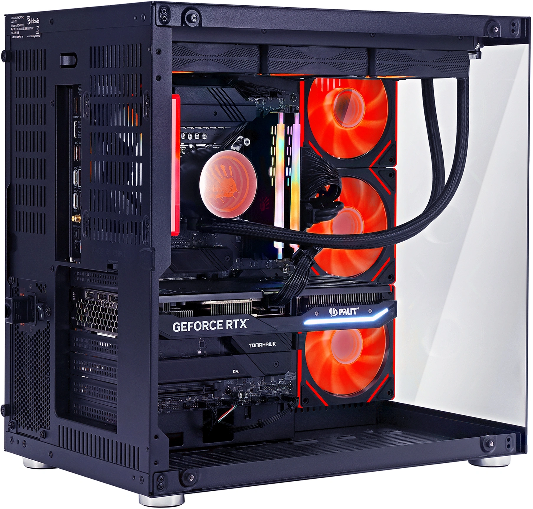 ПК Bloody BD-PC CZ79C3 MT i5 14600KF (3.5) 32Gb SSD1Tb RTX5070 12Gb Windows 11 Home 64 2.5xGbitEth WiFi BT 850W черный (RUS) (2129071)