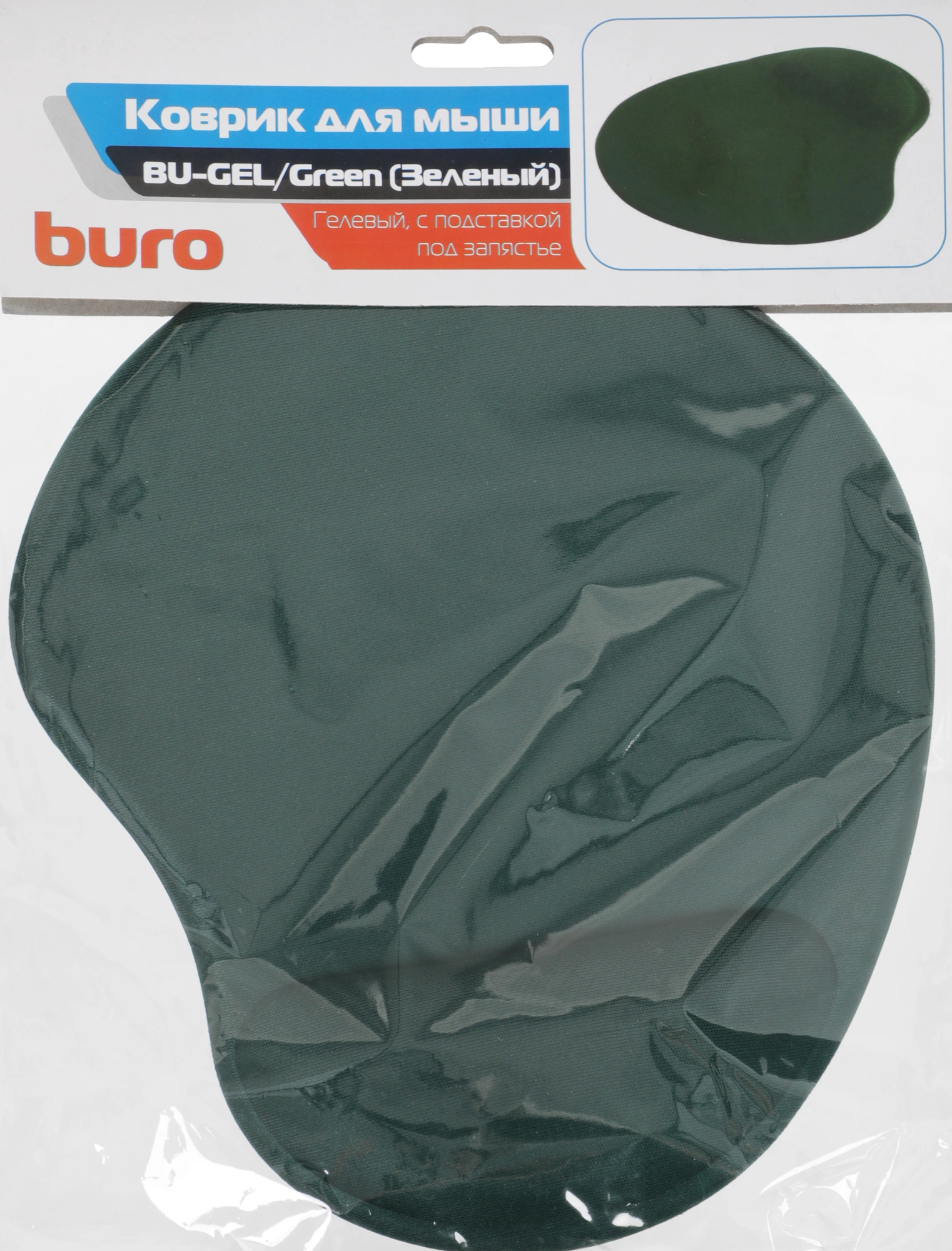 Коврик для мыши Buro BU-GEL Мини светло-зеленый 225x190x2мм (BU-GEL/GREEN)