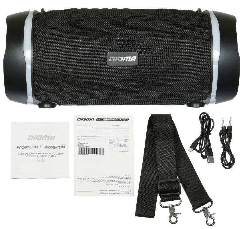Колонка порт. Digma S-39 черный 25W 1.0 BT/USB 3000mAh (SP3925B)