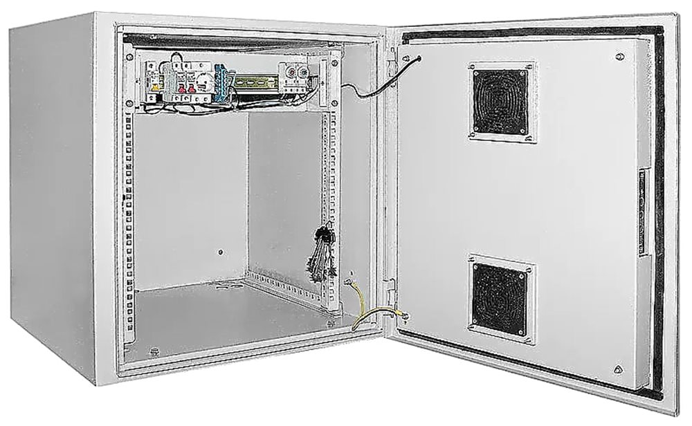 LO35-12U66-M55 - ITK Шкаф уличный навесной 19" LINEA O 12U 650x600мм IP55 металлическая дверь серый