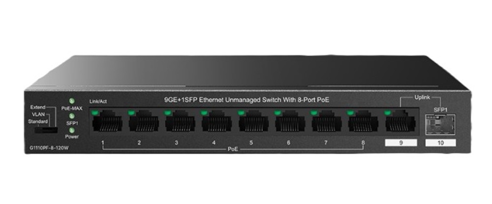 Tenda TEG1110PF-8-120W - Ethernet-коммутатор с 8 портами PoE