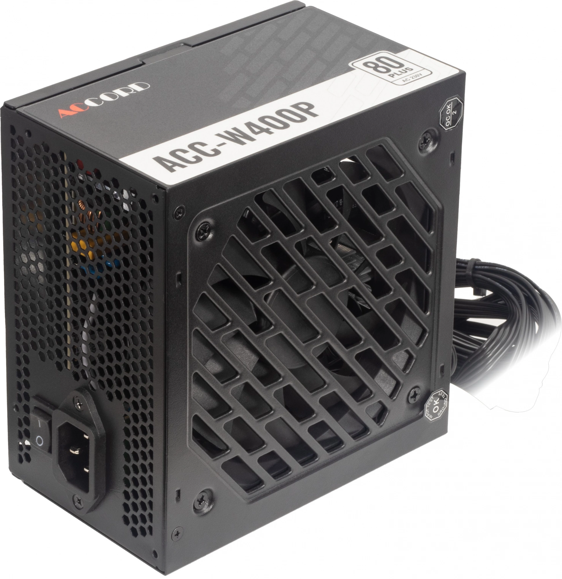 Блок питания Accord ATX 400W ACC-W400P 80+ white (20+4pin) APFC 120mm fan 6xSATA RTL