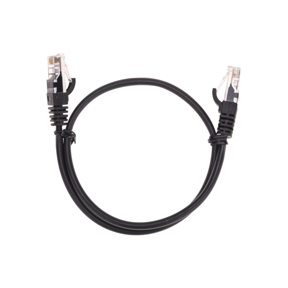 02-0102-05 - Патч-корд U/UTP, CAT 5e, RJ45-RJ45, 26AWG, LSZH, черный, 0,5м, Rexant