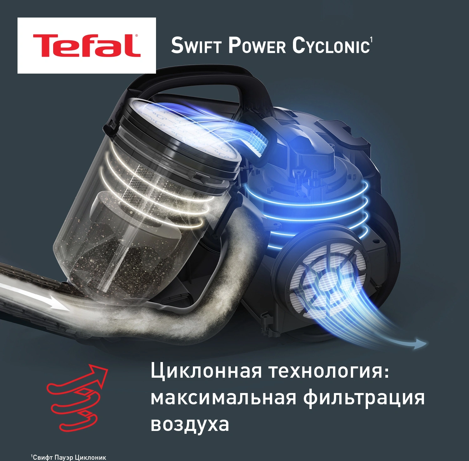 Пылесос Tefal Swift Power Cyclonic TW2922EA 750Вт бирюзовый/черный