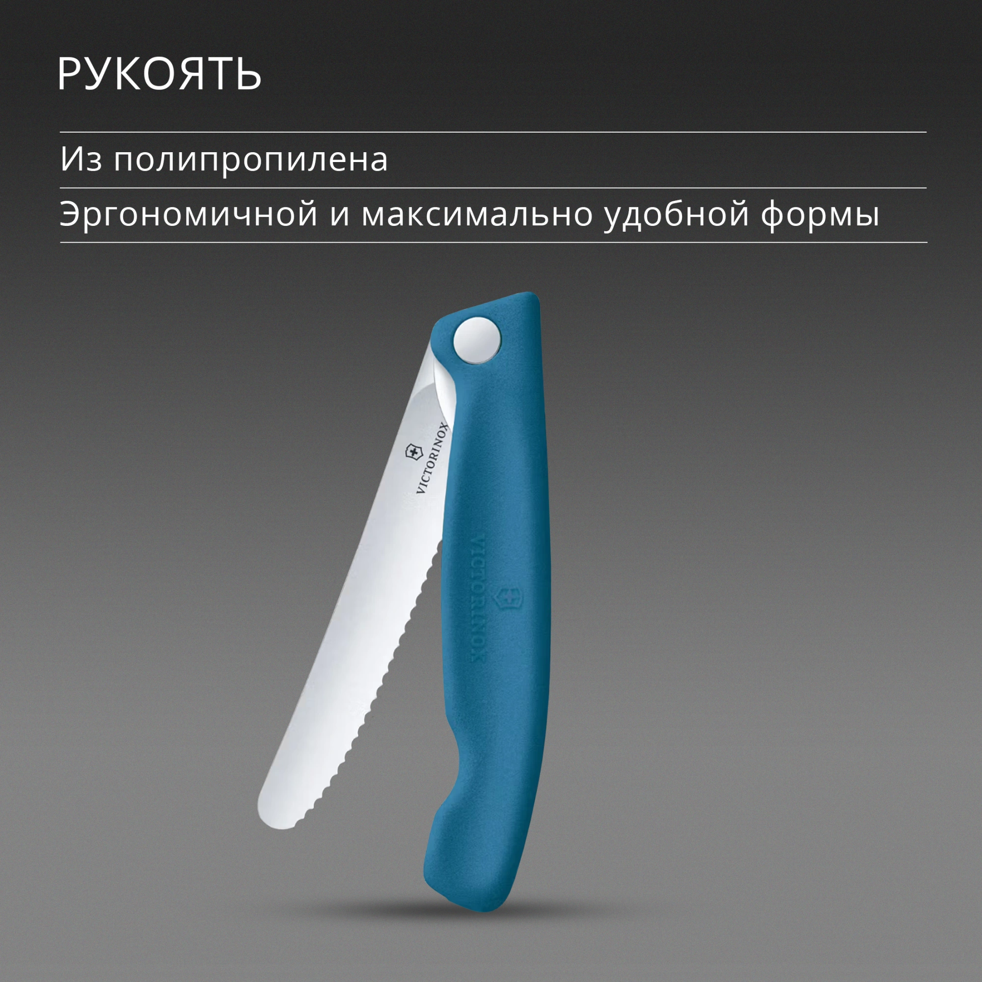 Нож кухонный Victorinox Swiss Classic 6.7832.FC1 стальной столовый лезв.110мм серрейт. заточка синий карт.коробка