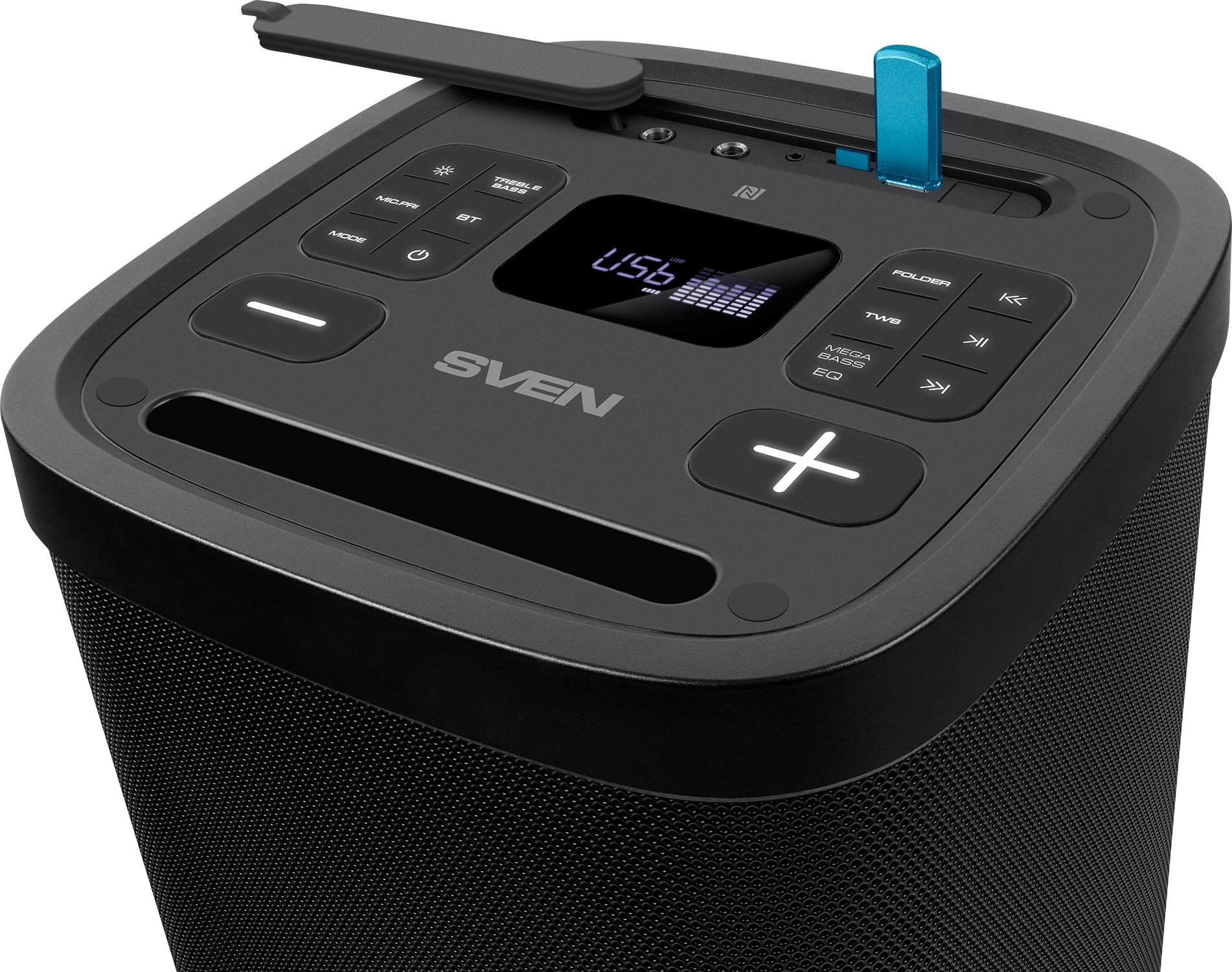 Колонка порт. Sven АС PS-950 черный 160W Mono BT/3.5Jack 8800mAh (SV-022396)