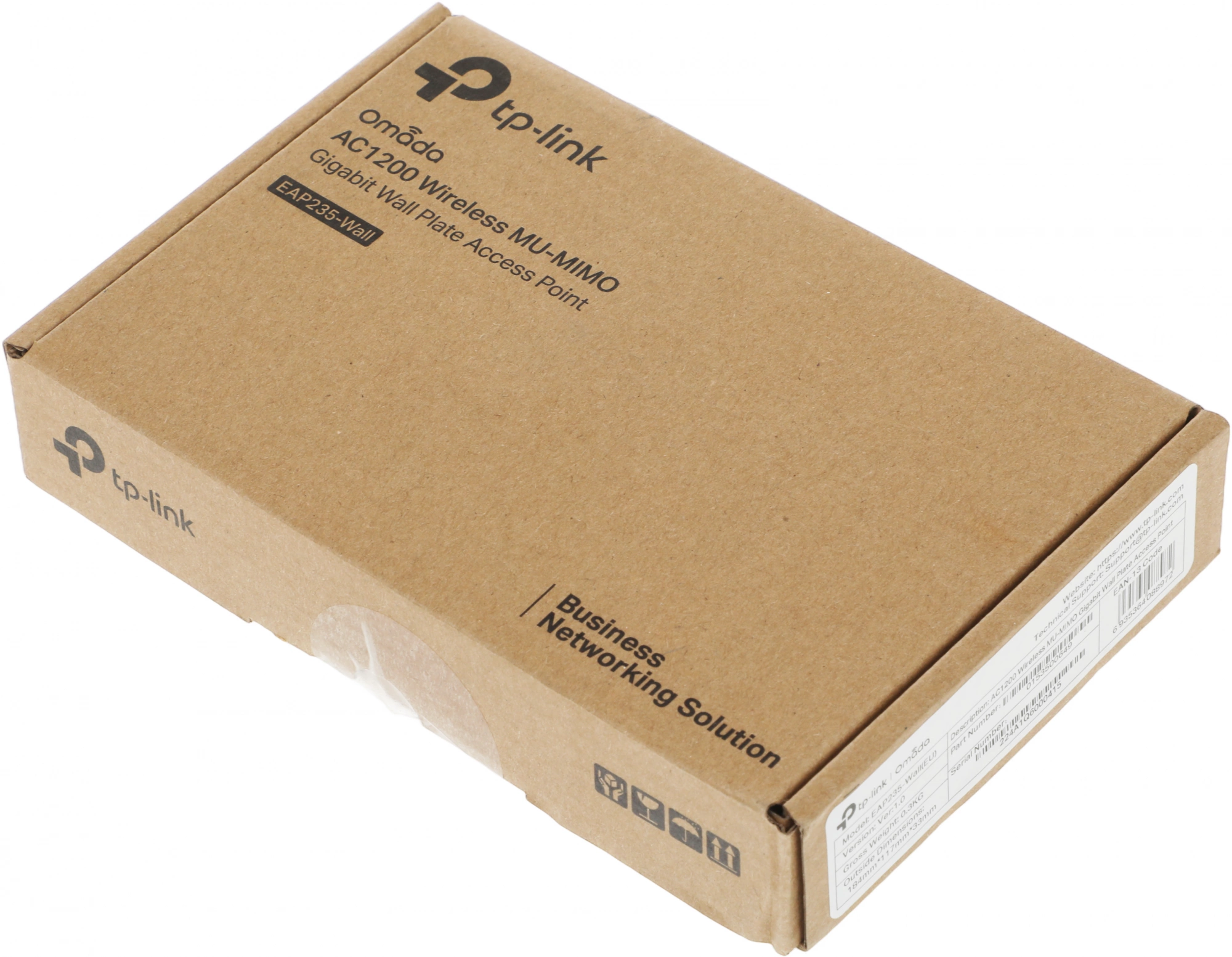 Точка доступа TP-Link EAP235-Wall AC1200 10/100/1000BASE-TX белый