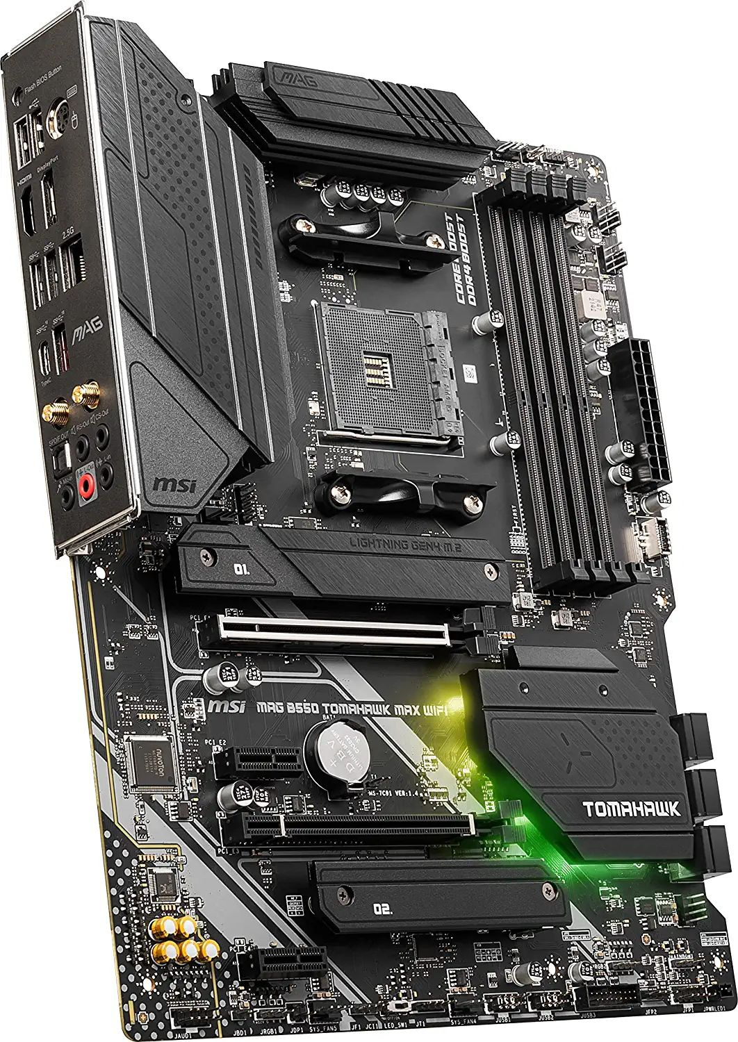 Материнская плата MSI MAG B550 TOMAHAWK MAX WIFI Soc-AM4 AMD B550 4xDDR4 ATX AC`97 8ch(7.1) 2.5Gg RAID+HDMI+DP