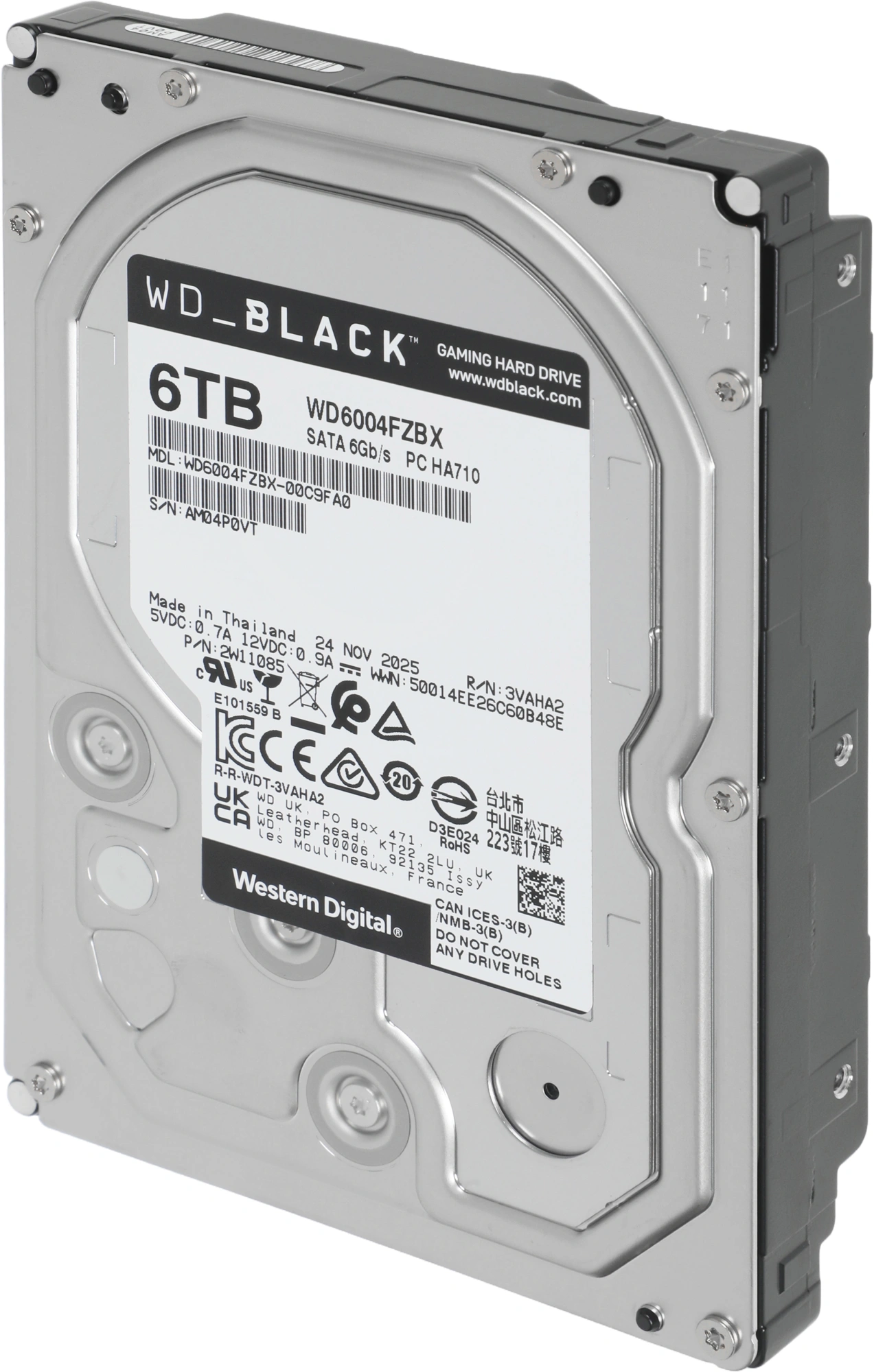 Жесткий диск WD SATA-III 6TB WD6004FZBX Desktop Black (7200rpm) 256Mb 3.5"