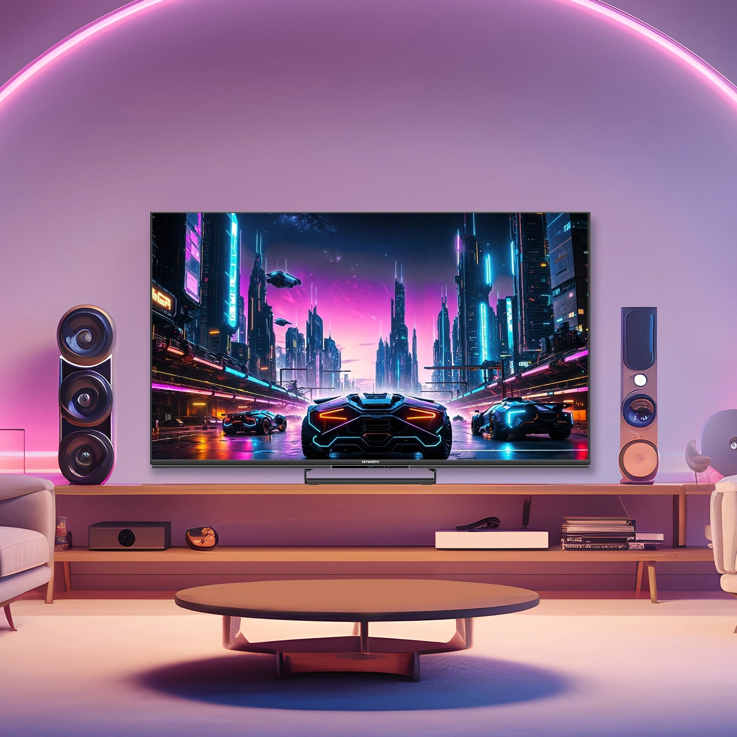 Телевизор LED Skyworth 75" 75X87G QD-Mini LED Magic Sound Game TV Frameless черный 4K Ultra HD 144Hz MEMC DVB-T DVB-T2 DVB-C DVB-S DVB-S2 USB WiFi Smart TV