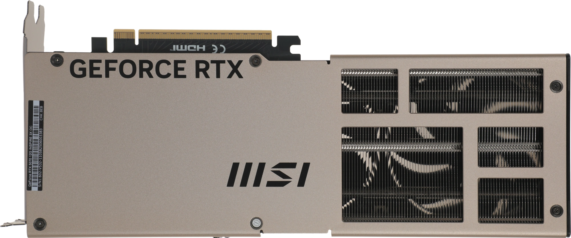 Видеокарта MSI PCI-E 5.0 RTX 5070 12G INSPIRE 3X OC NVIDIA GeForce RTX 5070 12Gb 192bit GDDR7 2542/28000 HDMIx1 DPx3 HDCP Ret