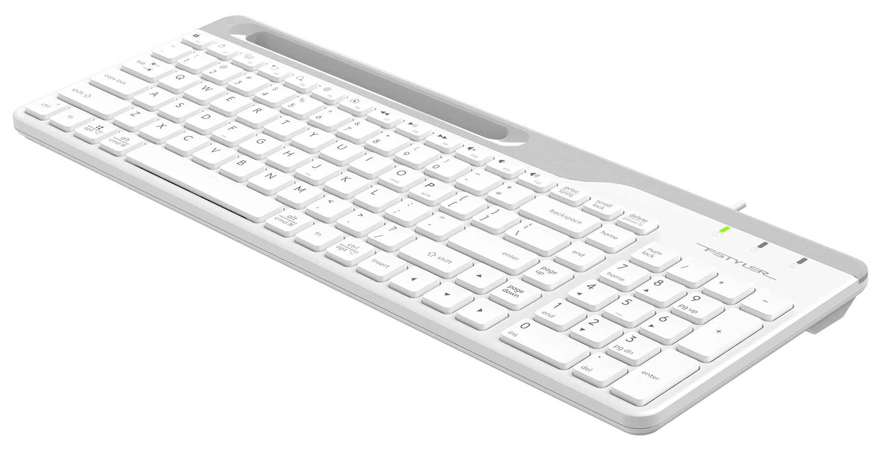 Клавиатура A4Tech FK25 белый/серый USB slim (FK25 WHITE) кабель 1.5м