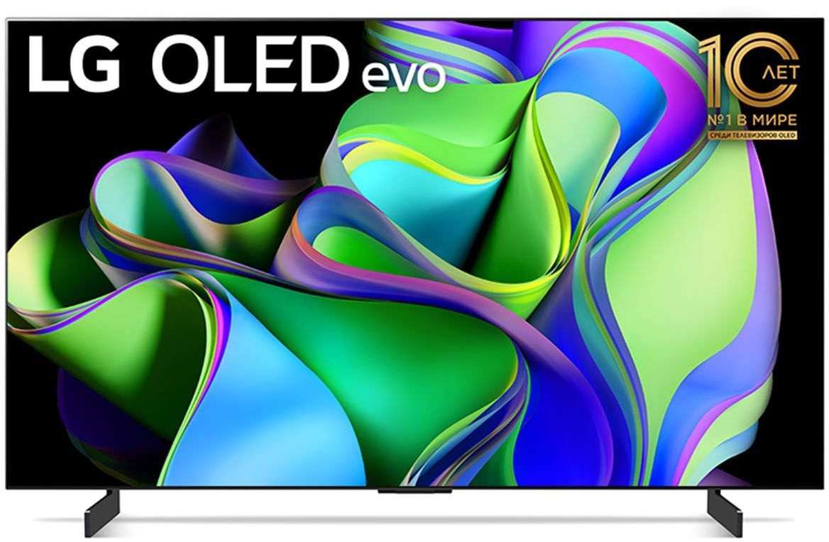 Телевизор OLED LG 42" OLED42C3RLA.ARUB черный 4K Ultra HD 120Hz DVB-T DVB-T2 DVB-C DVB-S2 USB WiFi Smart TV