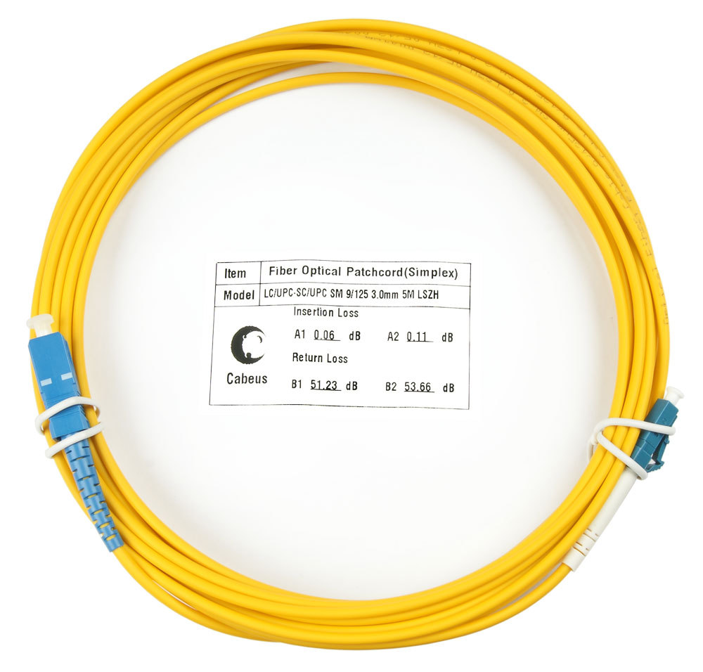 Cabeus FOP(s)-9-LC-SC-5m - Шнур оптический simplex LC-SC 9/125 sm 5м LSZH