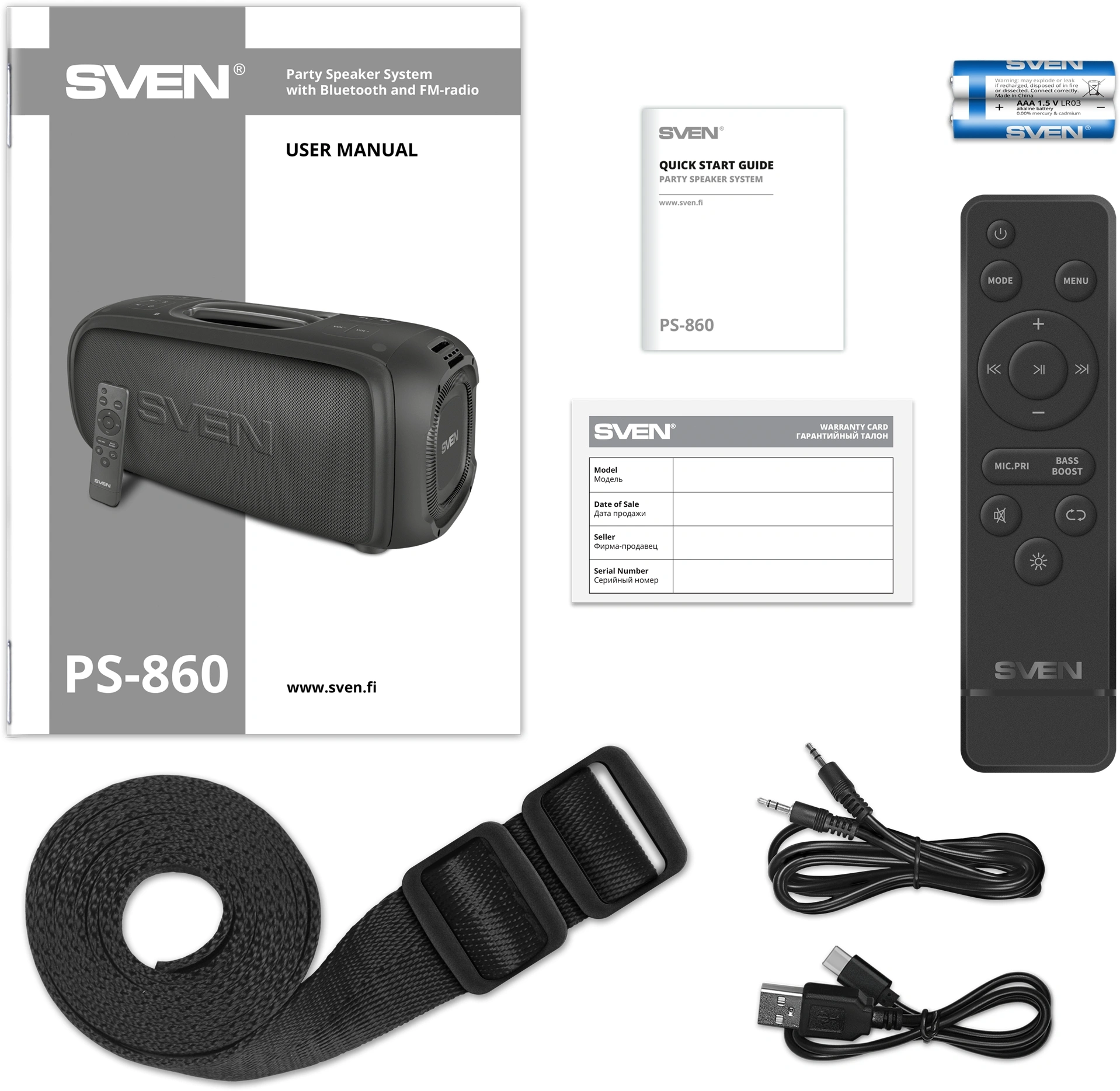 Колонка порт. Sven PS-860 черный 100W 1.0 BT/3.5Jack 5400mAh (SV-022518)