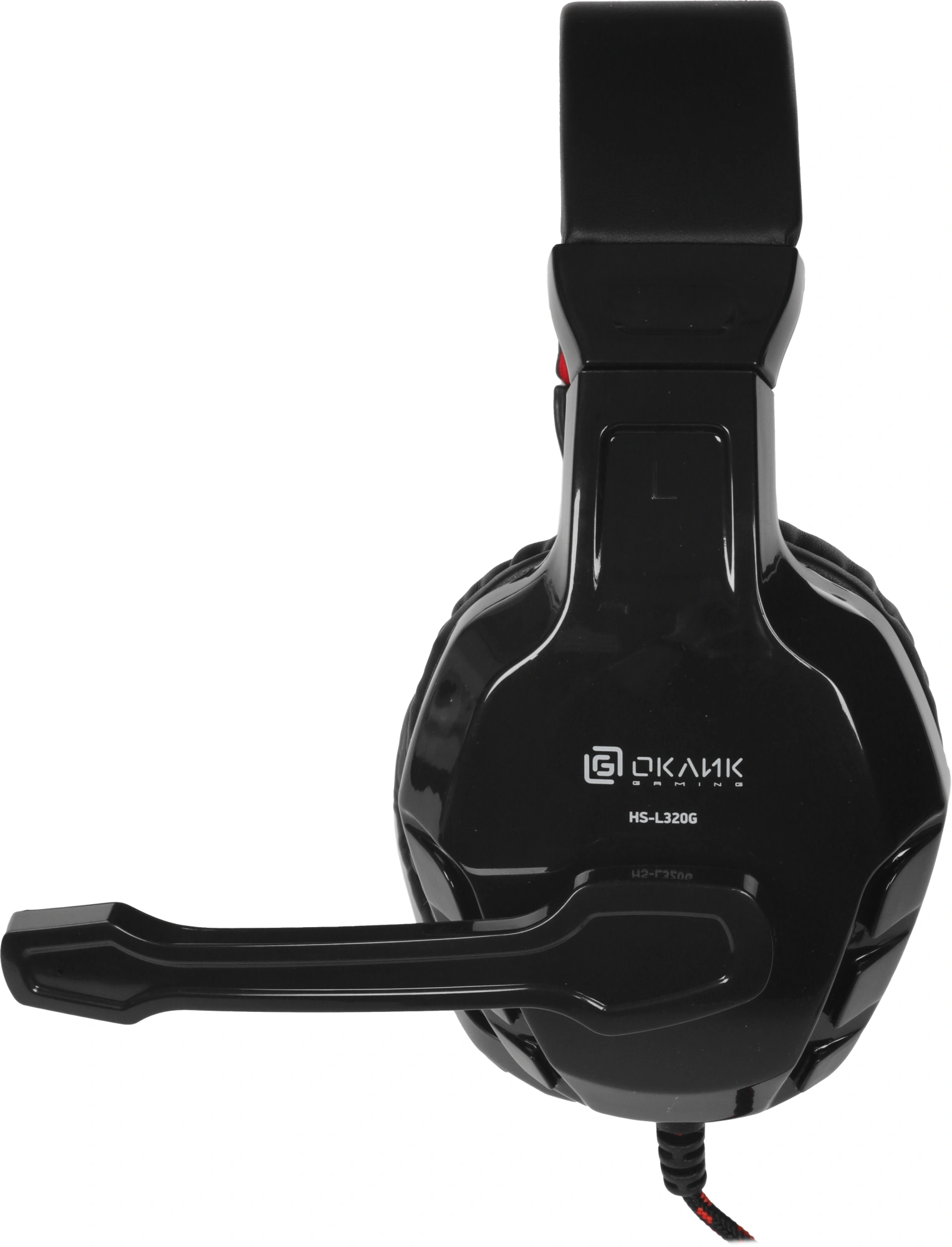 Наушники с микрофоном Оклик HS-L320G Phoenix черный/красный 1.9м мониторные оголовье (359482)