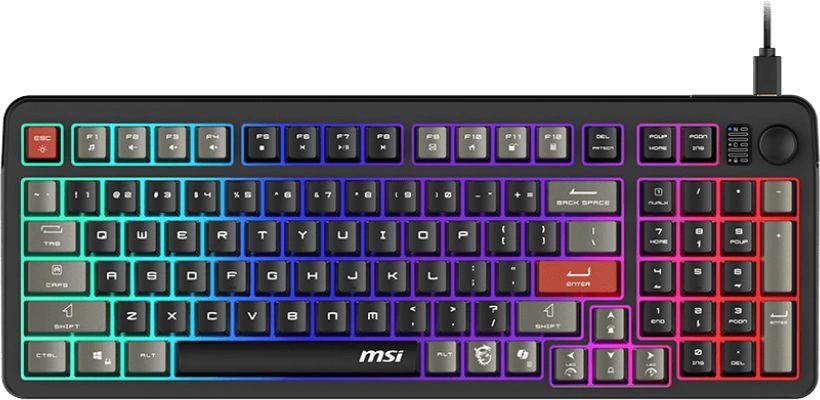 Клавиатура MSI GK110 черный/серый USB Multimedia for gamer LED (S11-04RU258-HH9) кабель 1.5м